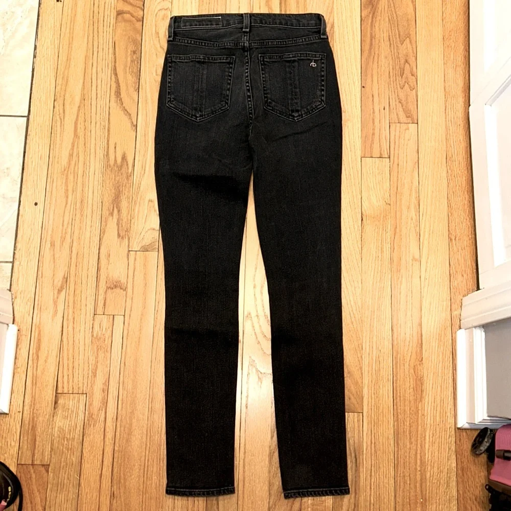 ✨ RAG & BONE ✨ NWT Black Destructed High Rise Ankle Skinny Jeans Size 25 - Picture 6 of 16